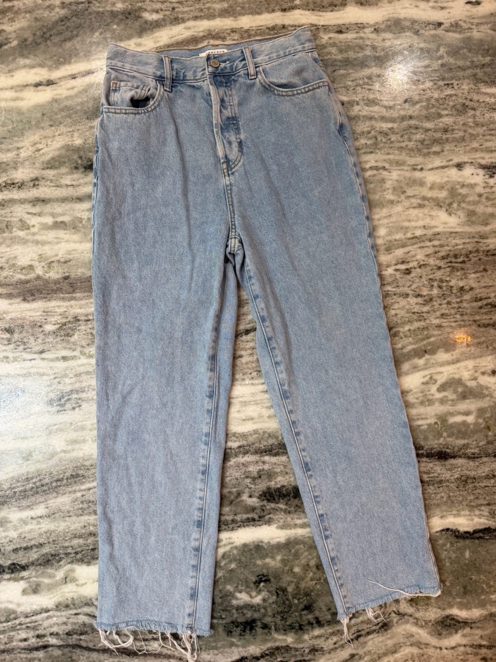PacSun Light Blue High-Rise Straight-Leg Jeans
27